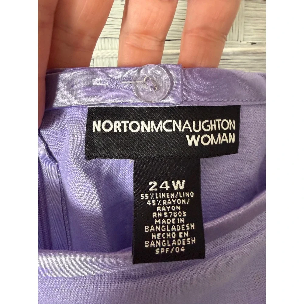 Norton McNaughton Woman Skirt Purple Linen Rayon Blend Embroidered Plus‎ Size